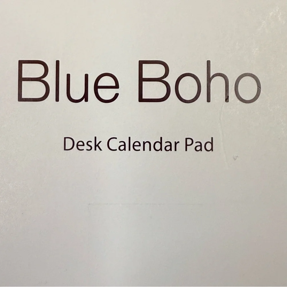 Blue Boho Desk Calendar Pad